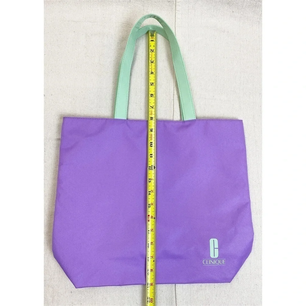 Clinique Purple & Mint Green Tote Bag